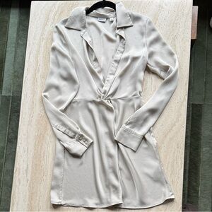 Babaton Cream Satin dress